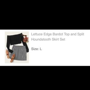 Scalloped shirt and matching pencil skirt set